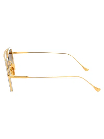 Dita Eyewear Clear Crystal - Yellow Gold Gradient Titanium Sunglasses In Brown