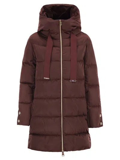 Herno Women A-shape Down Jacket With Hood In Brown