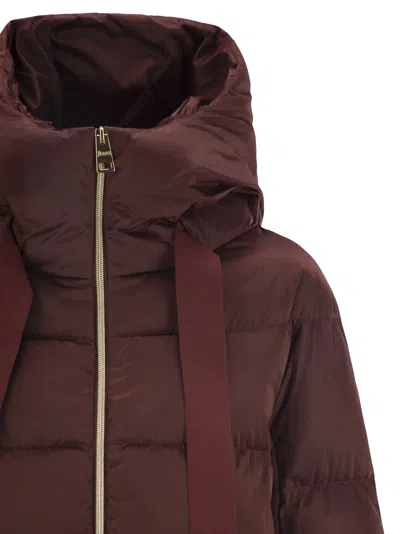 Herno Women A-shape Down Jacket With Hood In Brown