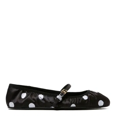 Dolce & Gabbana Black And White Flat Shoes In Black