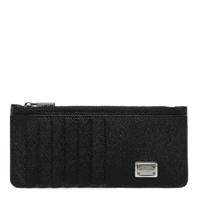 Dolce & Gabbana Black Calf Leather Wallets In Black