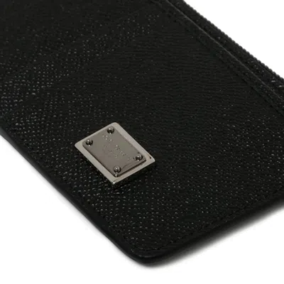 Dolce & Gabbana Black Calf Leather Wallets In Black