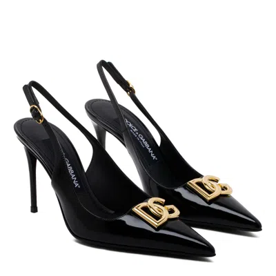 Dolce & Gabbana Black Calf Shoes With Heel In Black