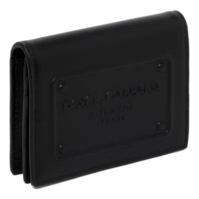 Dolce & Gabbana Black Calf Leather Wallets In Black