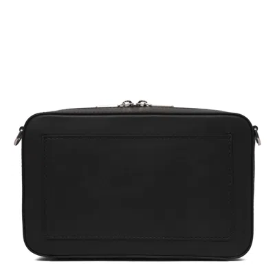 Dolce & Gabbana Brand Logo Adjustable Rectangular Messenger Bag Strap In Black