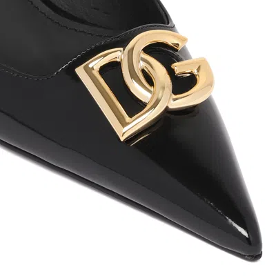 Dolce & Gabbana Pointed Toe Leather Pumps With Stiletto Heel In Black