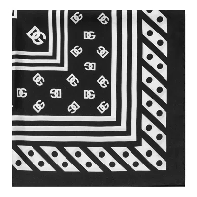 Dolce & Gabbana Black Silk Scarf In Black
