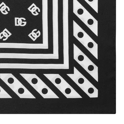 Dolce & Gabbana Black Silk Scarf In Black