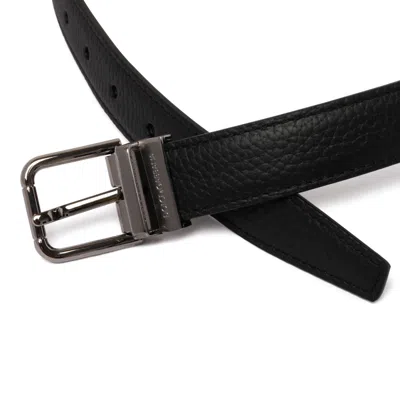 Dolce & Gabbana Black Viscose Belt In Black