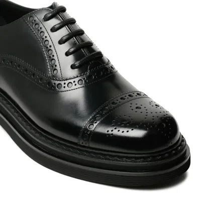 Dolce & Gabbana Black Leather Oxfords And Derbies In Black