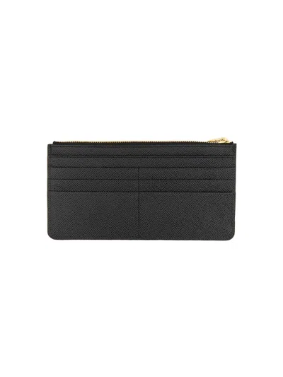Dolce & Gabbana Women Leather Zipped Card Case In Black