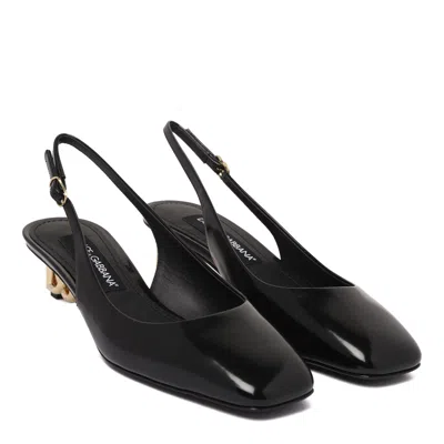 Dolce & Gabbana Black Vitello Shoes Sandals In Black