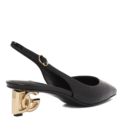 Dolce & Gabbana Black Vitello Shoes Sandals In Black