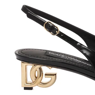 Dolce & Gabbana Black Vitello Shoes Sandals In Black