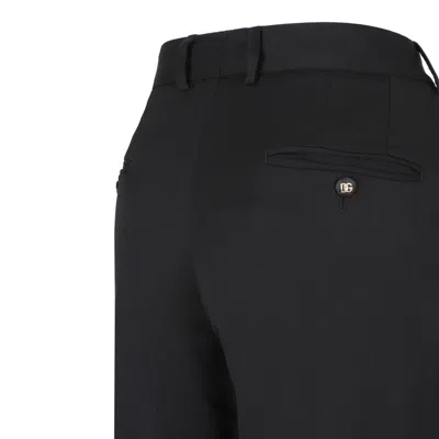 Dolce & Gabbana Black Wool Blend Trousers In Black