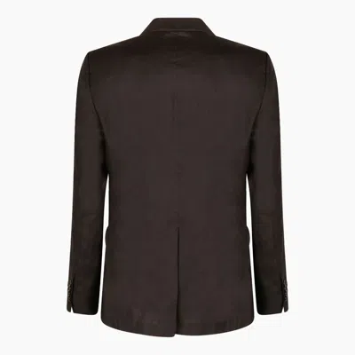 Dolce & Gabbana Brown Flax Cotton Jackets In Brown