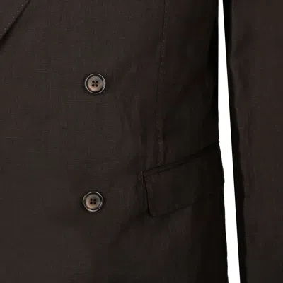 Dolce & Gabbana Brown Flax Cotton Jackets In Brown
