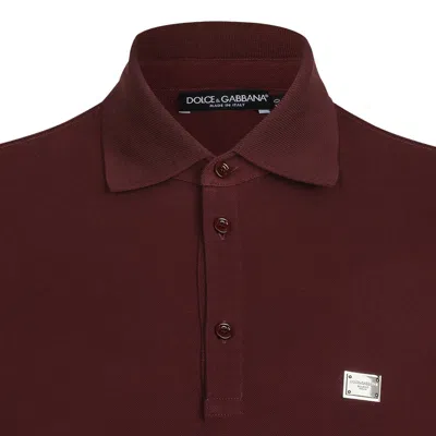 Dolce & Gabbana Dark Aubergine Cotton T-shirts And Polos In Burgundy