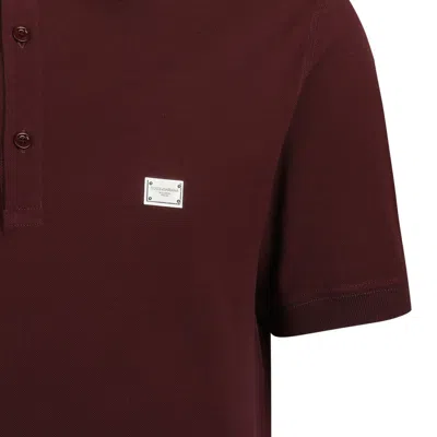 Dolce & Gabbana Dark Aubergine Cotton T-shirts And Polos In Burgundy