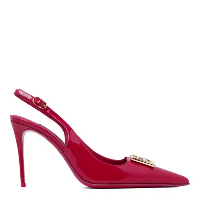 Dolce & Gabbana Dark Red Calf Leather Shoes With Heel In Red