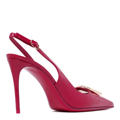 Dolce & Gabbana Dark Red Calf Leather Shoes With Heel In Red