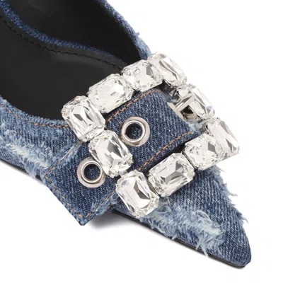 Dolce & Gabbana Dark Cobalt Cotton Sandals In Blue