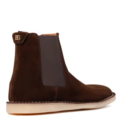 Dolce & Gabbana Suede Ankle Boots For In Brown