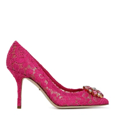 Dolce & Gabbana Fuchsia Polyamide Heeled Shoes In Pink