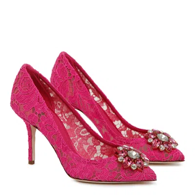 Dolce & Gabbana Fuchsia Polyamide Heeled Shoes In Pink