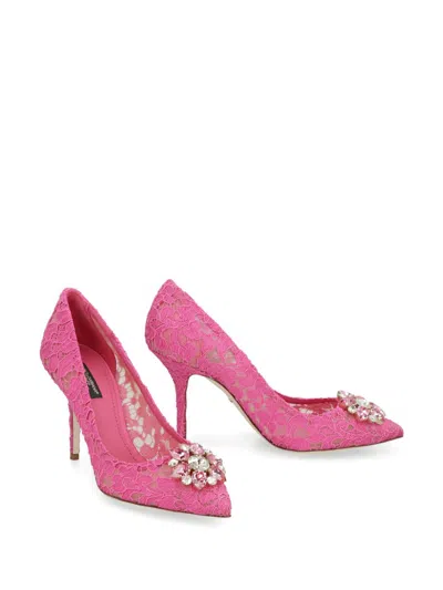 Dolce & Gabbana Fuchsia Polyamide Heeled Shoes In Pink