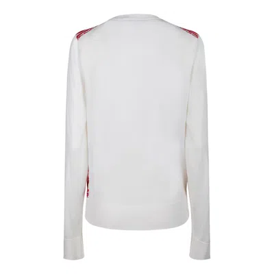 Dolce & Gabbana Fuxia Silk Sweater In White