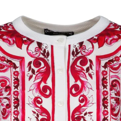 Dolce & Gabbana Fuxia Silk Sweater In White