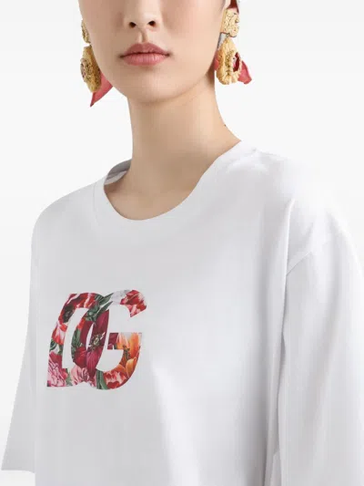 Dolce & Gabbana Women Logo Cotton T-shirt In Multi