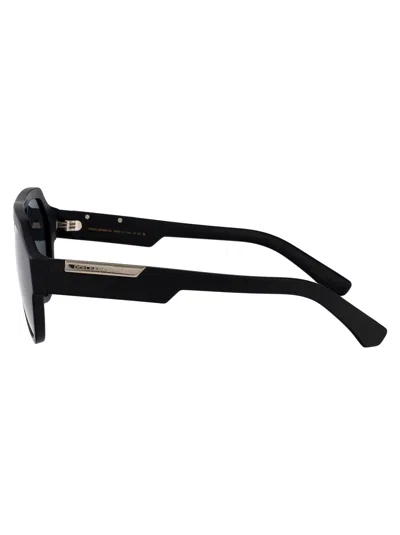 Dolce & Gabbana Matte Black Acetate Sunglasses In Black