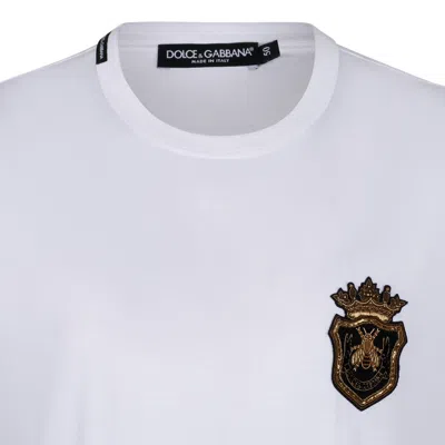 Dolce & Gabbana Optical White Cotton T-shirts And Polos In White