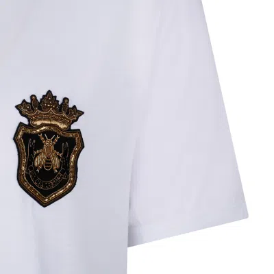 Dolce & Gabbana Optical White Cotton T-shirts And Polos In White