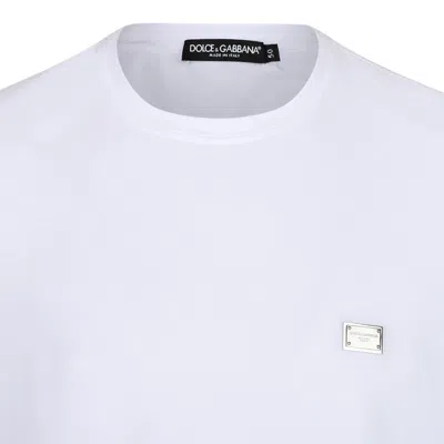 Dolce & Gabbana Optical White Cotton T-shirts And Polos In White