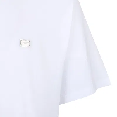 Dolce & Gabbana Optical White Cotton T-shirts And Polos In White