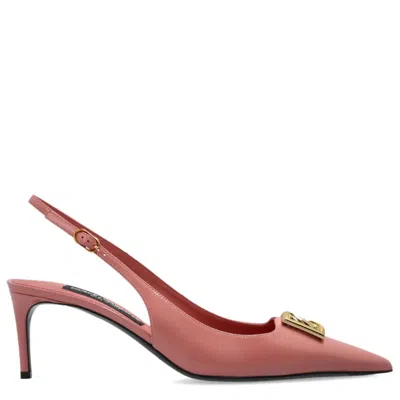 Dolce & Gabbana Pink Leather Sandals In Pink