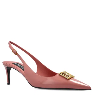 Dolce & Gabbana Pink Leather Sandals In Pink