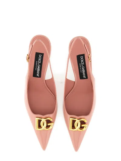 Dolce & Gabbana Pink Leather Sandals In Pink