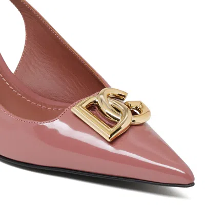Dolce & Gabbana Pink Calfskin Heel Shoes In Pink