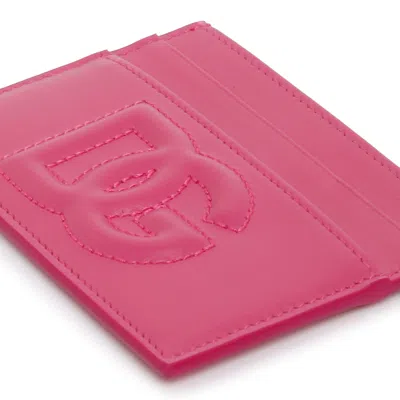 Dolce & Gabbana Women Card Holder With Embossed Logo In Pink