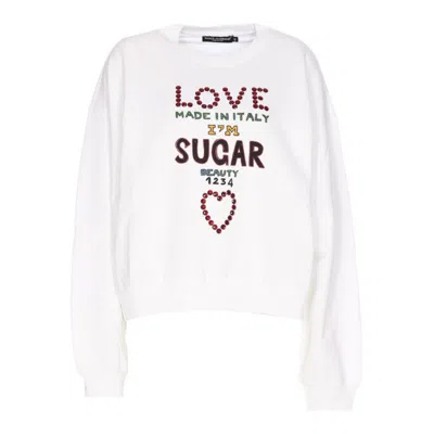 Dolce & Gabbana White Cotton Sweater In White