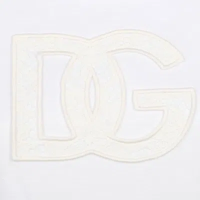 Dolce & Gabbana White Cotton T-shirts And Polos In Yellow