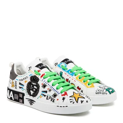 Dolce & Gabbana Pattern Printed Leisure Sports Shoes In Multi