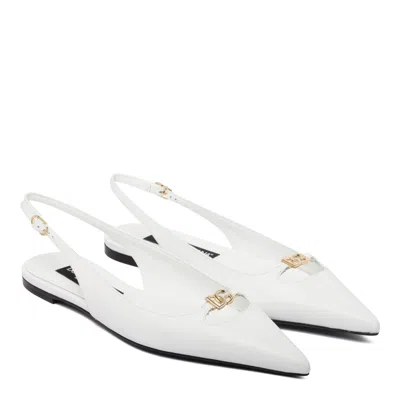 Dolce & Gabbana White Lamb Shoes With Heel In White