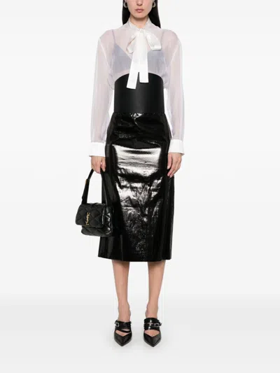 Dolce & Gabbana White Silk Shirt In Yellow