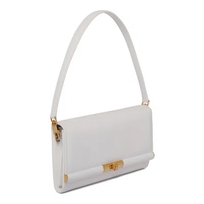 Dolce & Gabbana Marlene Grained Leather Clutch Bag In White