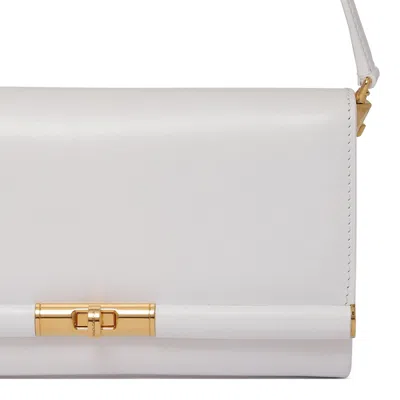 Dolce & Gabbana Marlene Grained Leather Clutch Bag In White